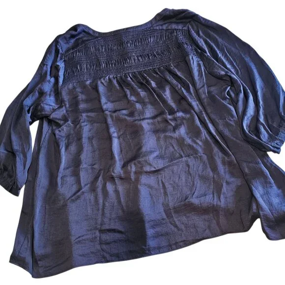 🆕 Rose & Olive Tunic Top Womens 3X Solid Blouse flowy plus size purple mauve - Picture 2 of 16